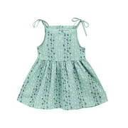 Toddler Kids Baby Girl Summer Seaside Beach Dress Sling Skirt Floral Skirt Easter Dresses for Toddler Girls 12-18 Months Green 2023 Summer Deal